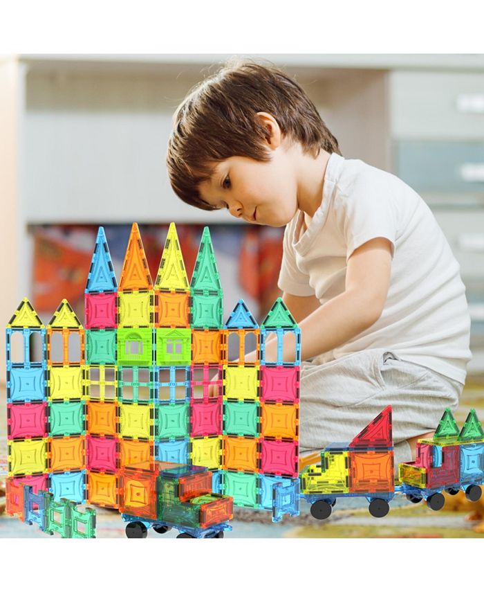 Mag-Genius 102 Piece Magnetic Building Block Play People Castle Set ...