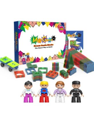 Mag-Genius 102 Piece Magnetic Building Block Play People Castle Set