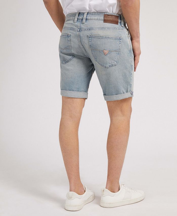 GUESS Men's Faded Denim Shorts - Macy's