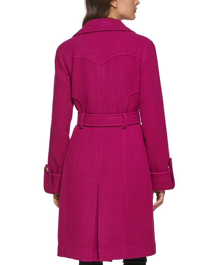 GUESS Women's DoubleBreasted Belted Walker Coat & Reviews Coats