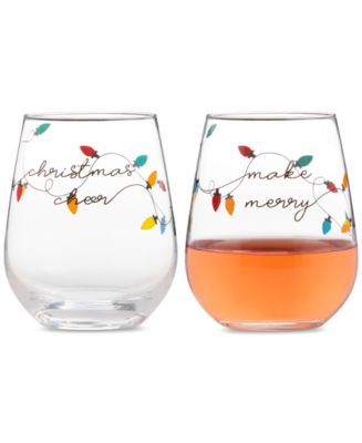 The Cellar Set of 4 Assorted Color Stemless Wine Cocktail Glasses