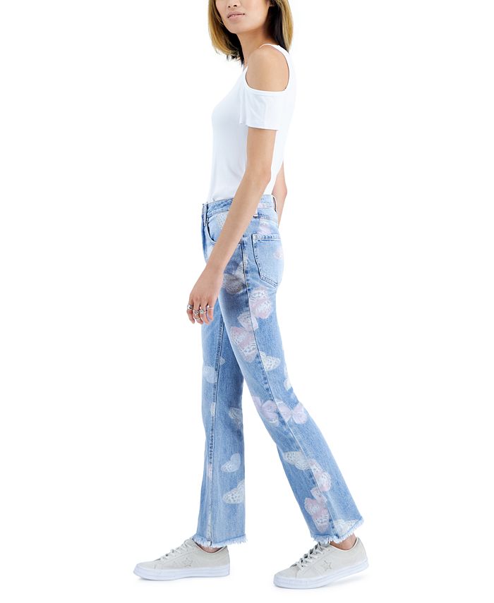 Tinseltown Juniors' FlareLeg ButterflyPrint Jeans Macy's