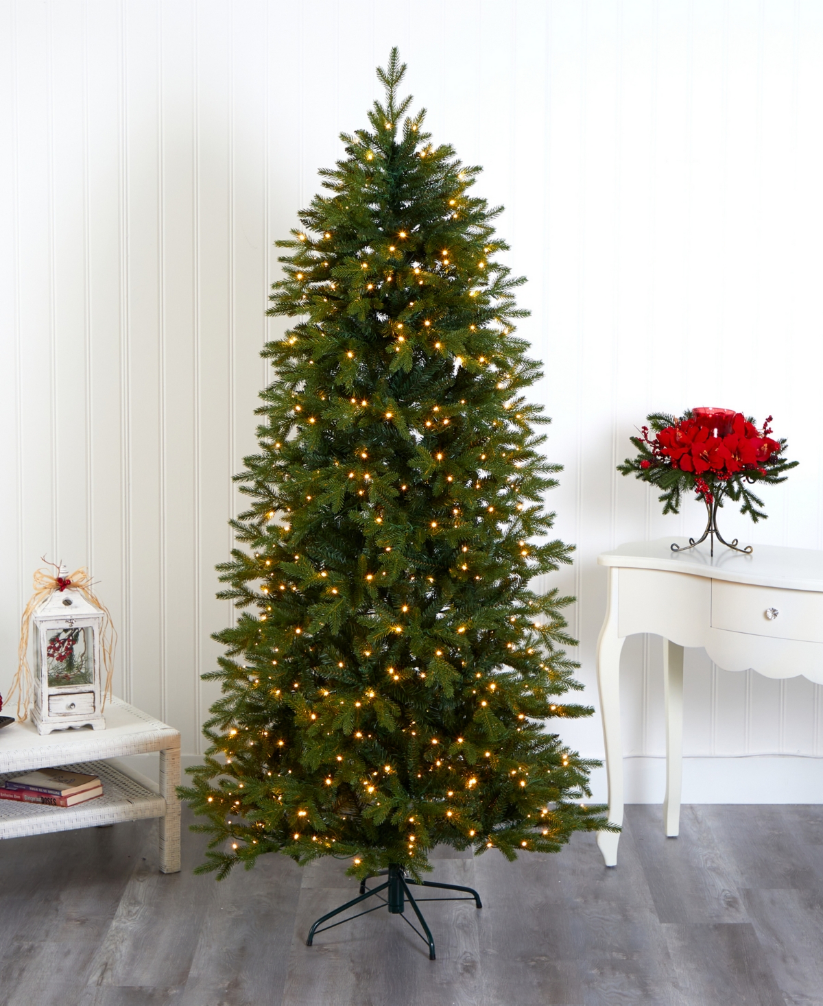 Belgium Fir Natural Look Artificial Christmas Tree with Lights,