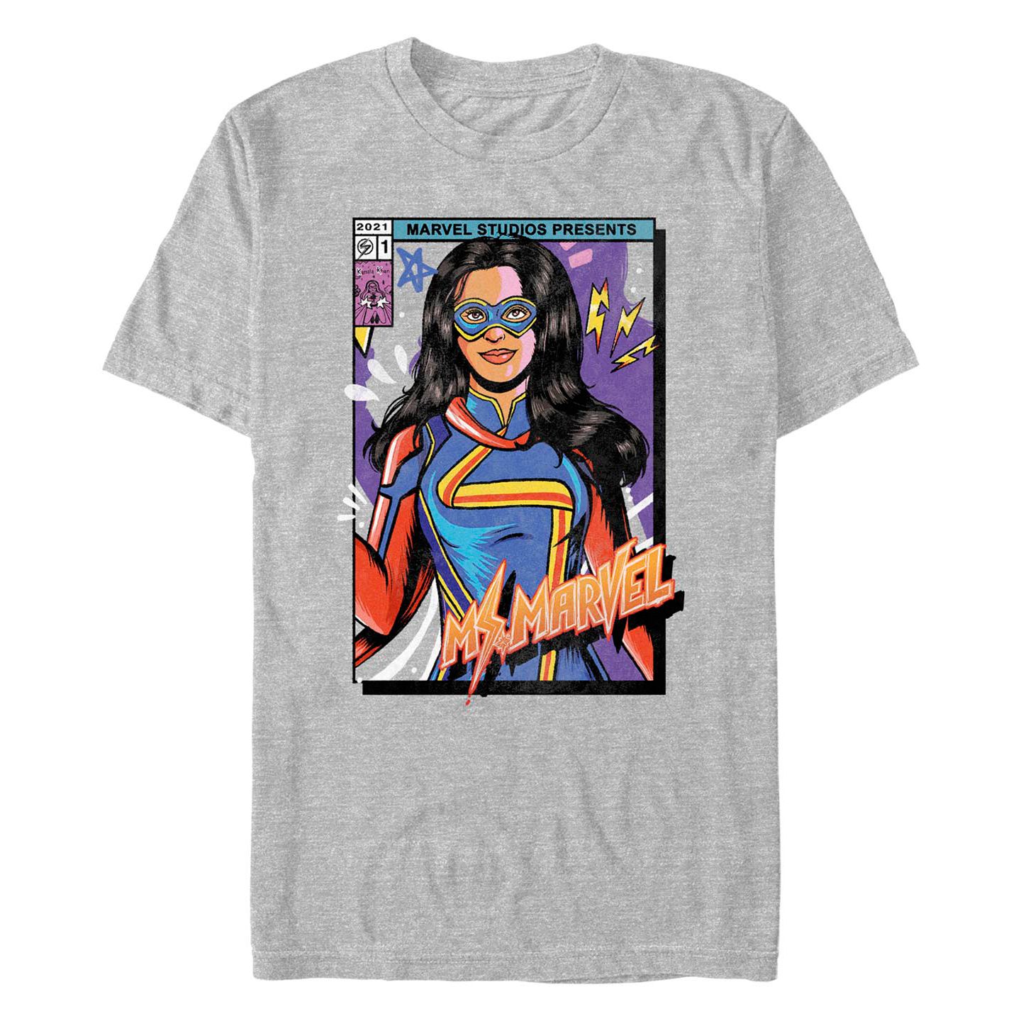 Мужская футболка Fifth Sun Marvel Film Ms. Marvel Cover Short Sleeve, цвет: Меланжевый — фото 1