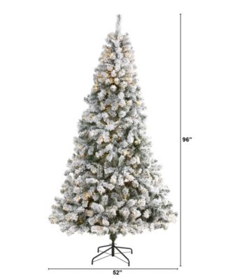 Flocked West Virginia Fir Artificial Christmas Tree with Lights, 96"