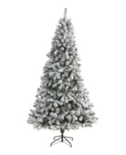 Nearly Natural Inc 5' Flocked Grand Northern Rocky Fir Artificial Christmas  Tree with Warm Micro (Multifunction with Remote Control) LED Lights