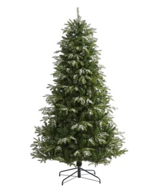Snowed Grand Teton Artificial Christmas Tree with Lights and Bendable Branches, 84"