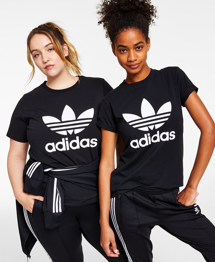 Schoolonderwijs samenwerken Baars adidas Women's Trefoil Logo T-Shirt, XS-4X & Reviews - Activewear - Women -  Macy's