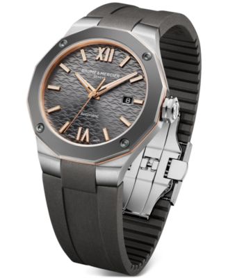 Men's Swiss Automatic Riviera Dark Gray Rubber Strap Watch 42mm