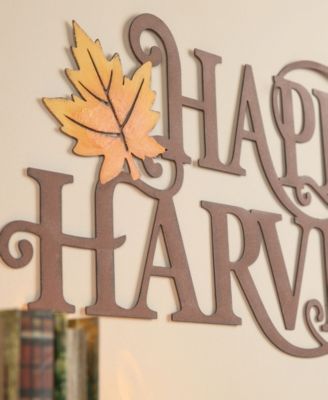 Metal "Happy Harvest" Wall Decor, 23.75"