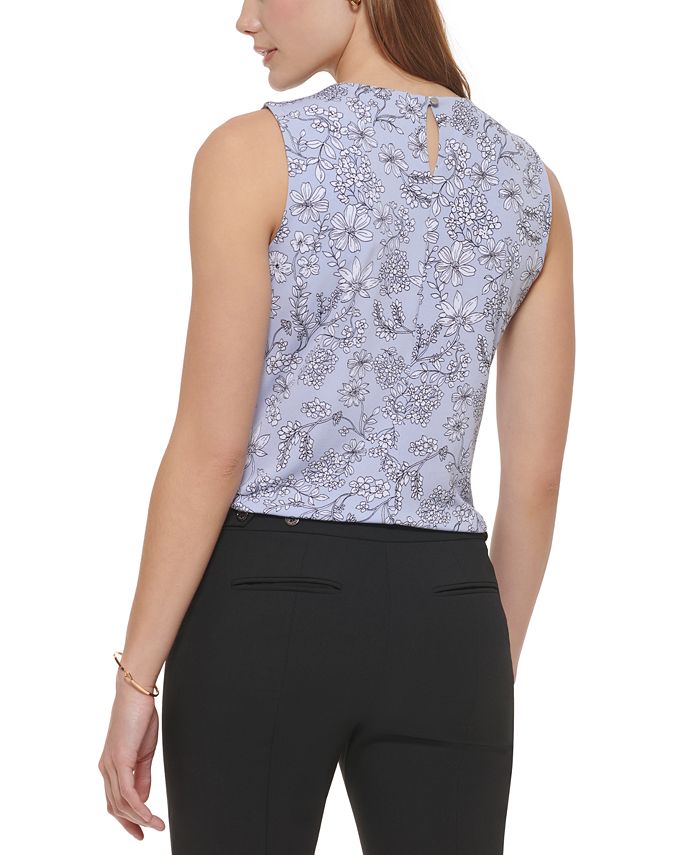 Calvin klein hot sale pleat neck top
