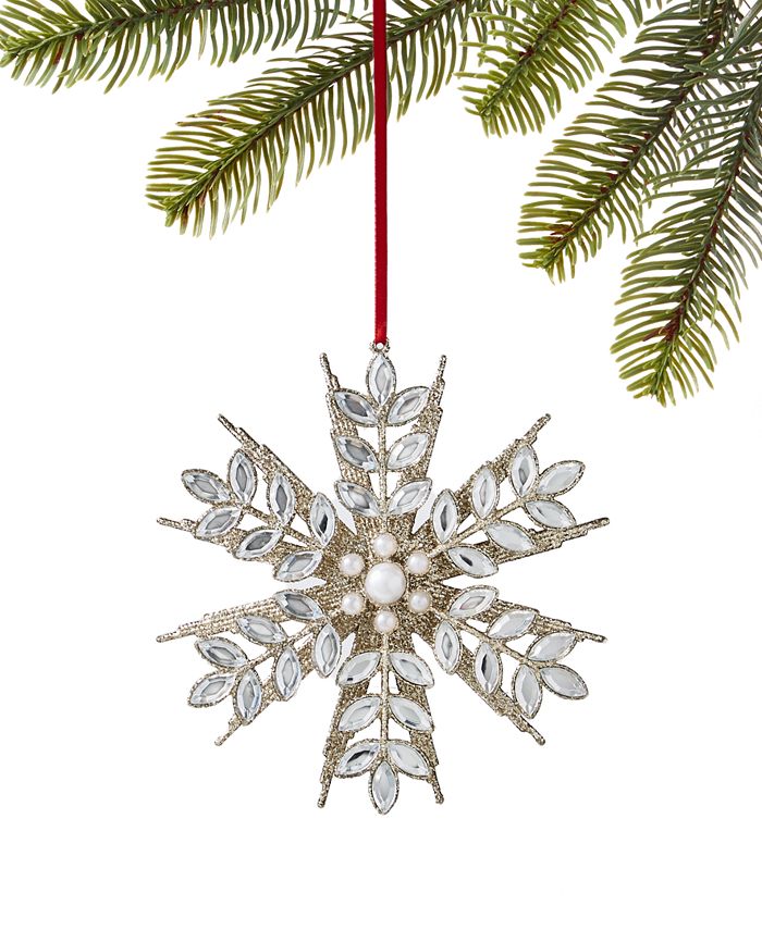 Holiday Lane Crystal Elegance Snowflake Ornament, Created for Macy's ...