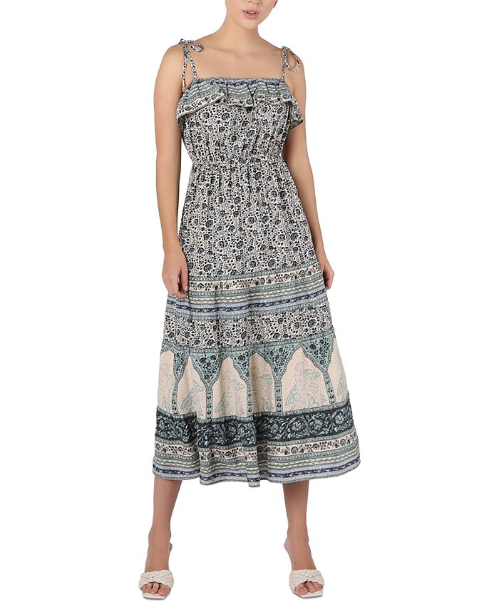 Black Tape Women's Ruffled-Neckline Maxi Dress - Macy's