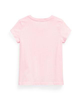 Toddler and Little Girls Short Sleeve Cotton Jersey V-Neck T-shirt