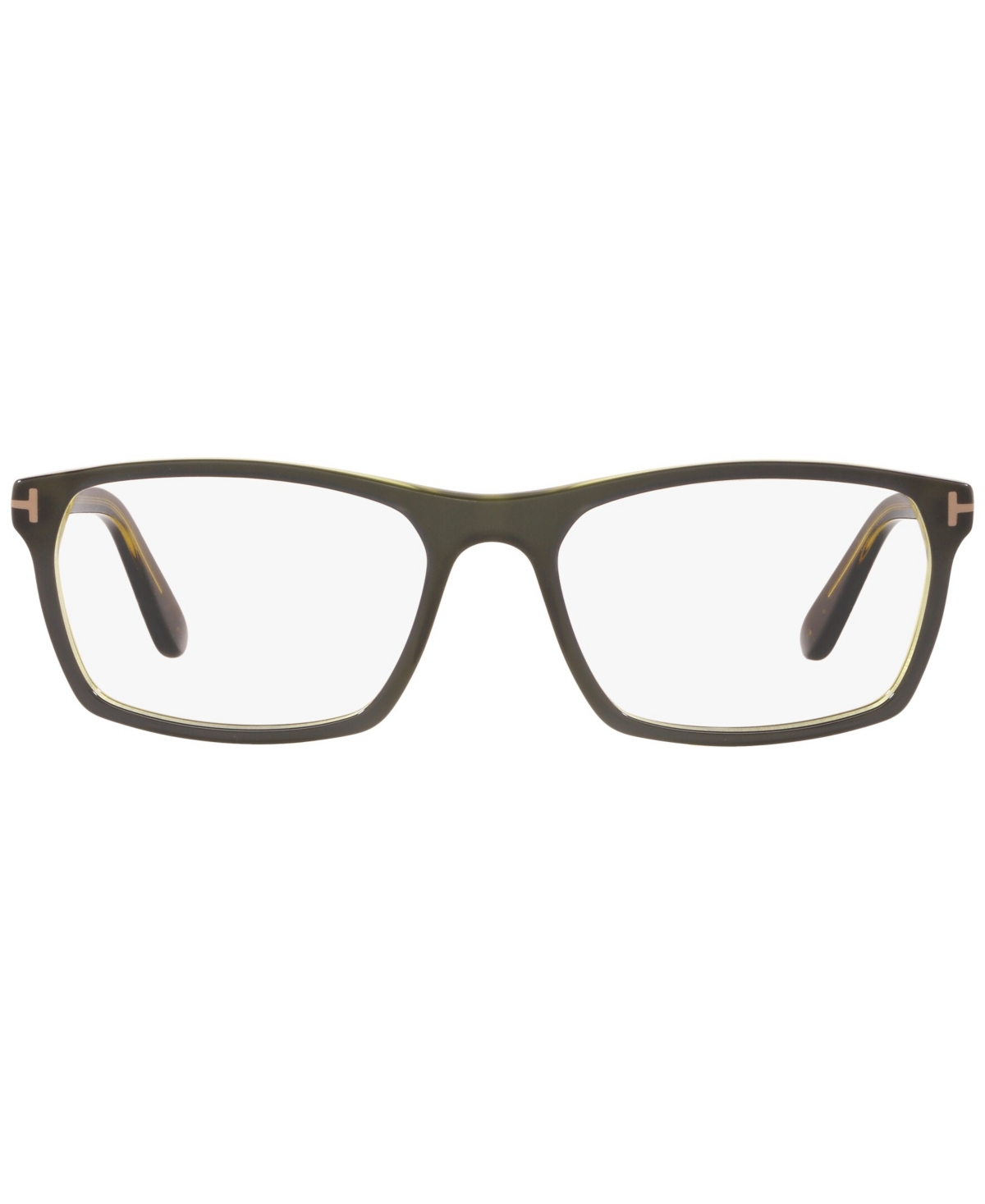 Tom Ford Tr000539 Men's Rectangle Eyeglasses In Green Dark