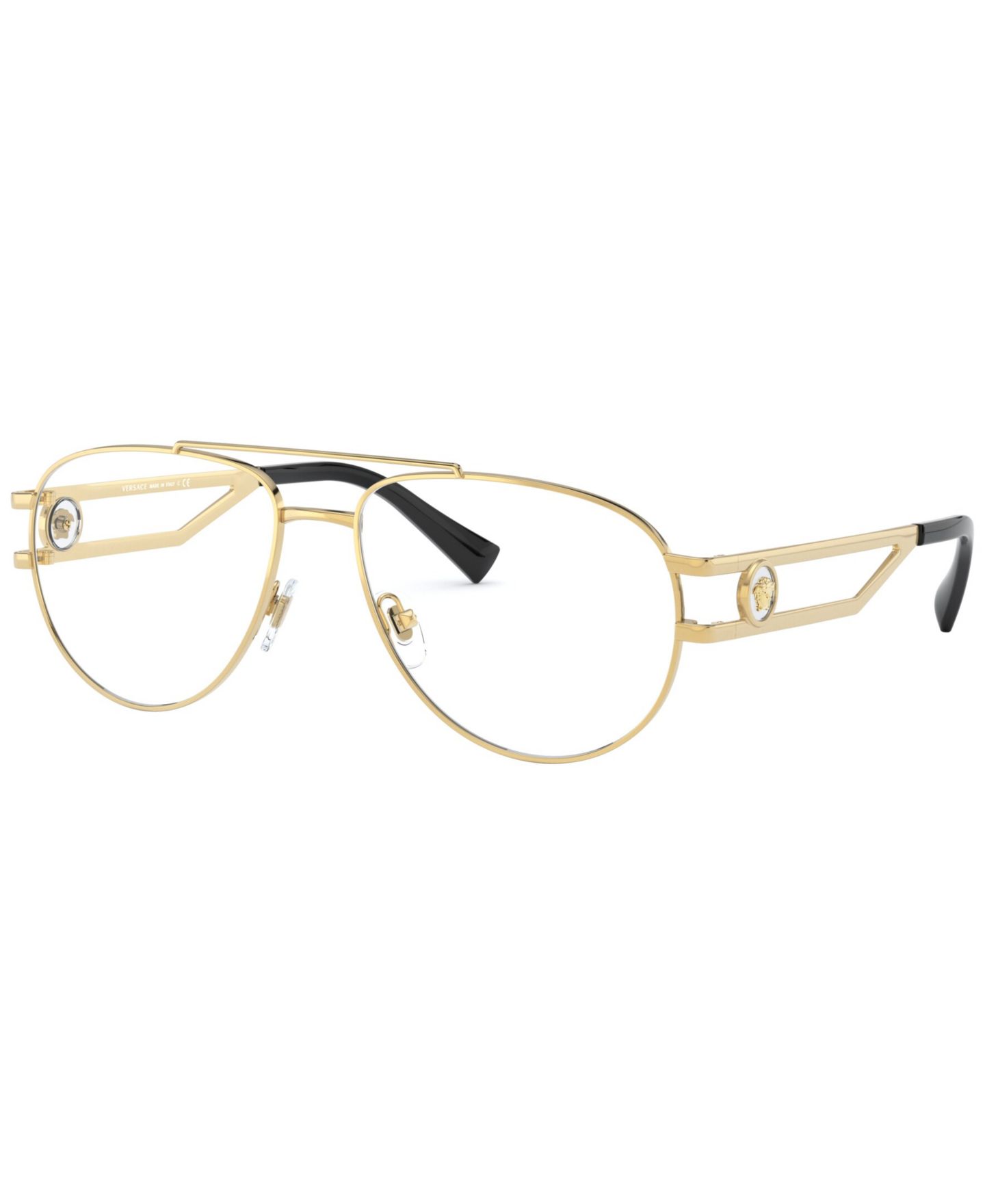 Мужские очки Versace Man Pilot/Aviator Metal VE1269 Eyeglasses, цвет: Золотой — фото 1