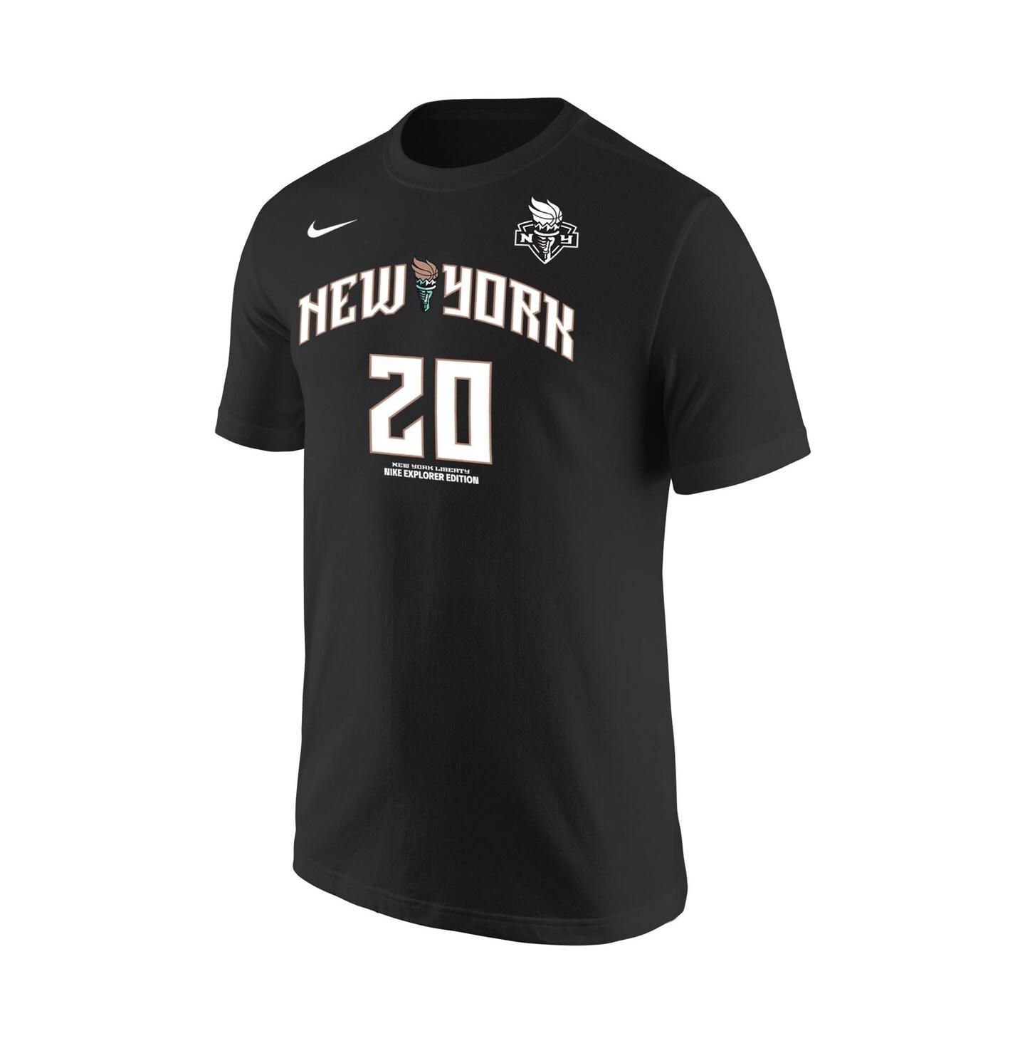 Мужская футболка Nike Sabrina Ionescu Black New York Liberty Explorer Edition Name and Number — фото 3