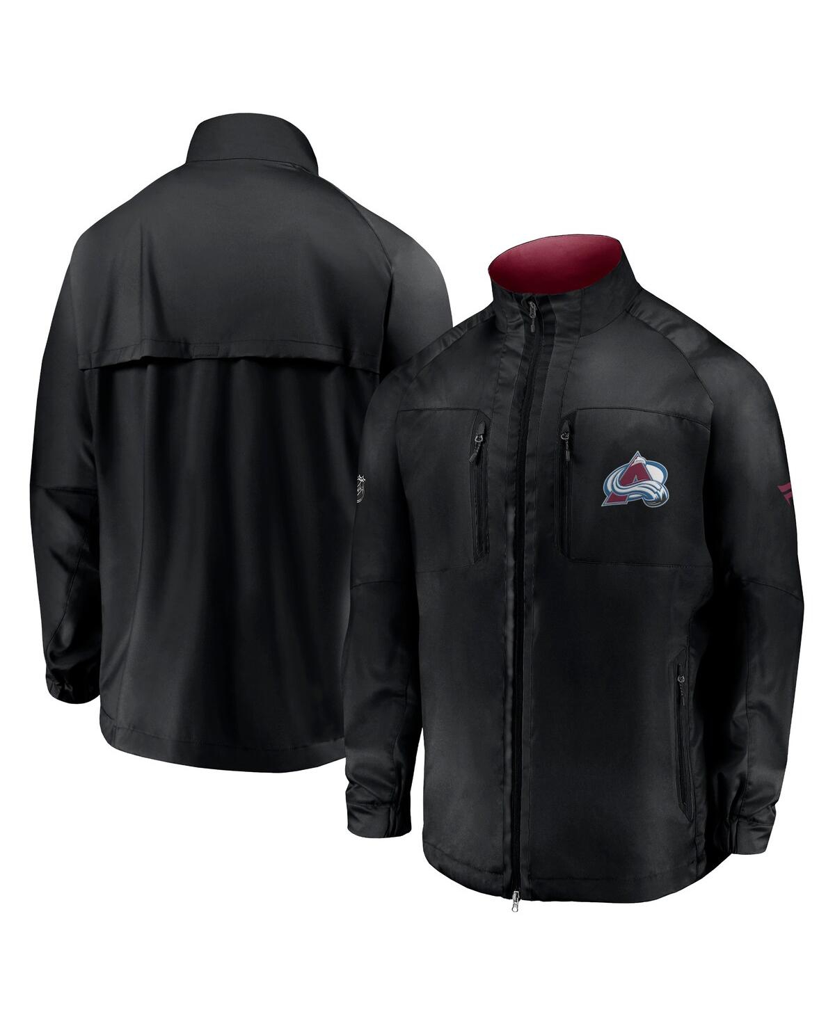 Shop Fanatics Men's  Black Colorado Avalanche Authentic Pro Locker Room Rink Raglan Full-zip Jacket