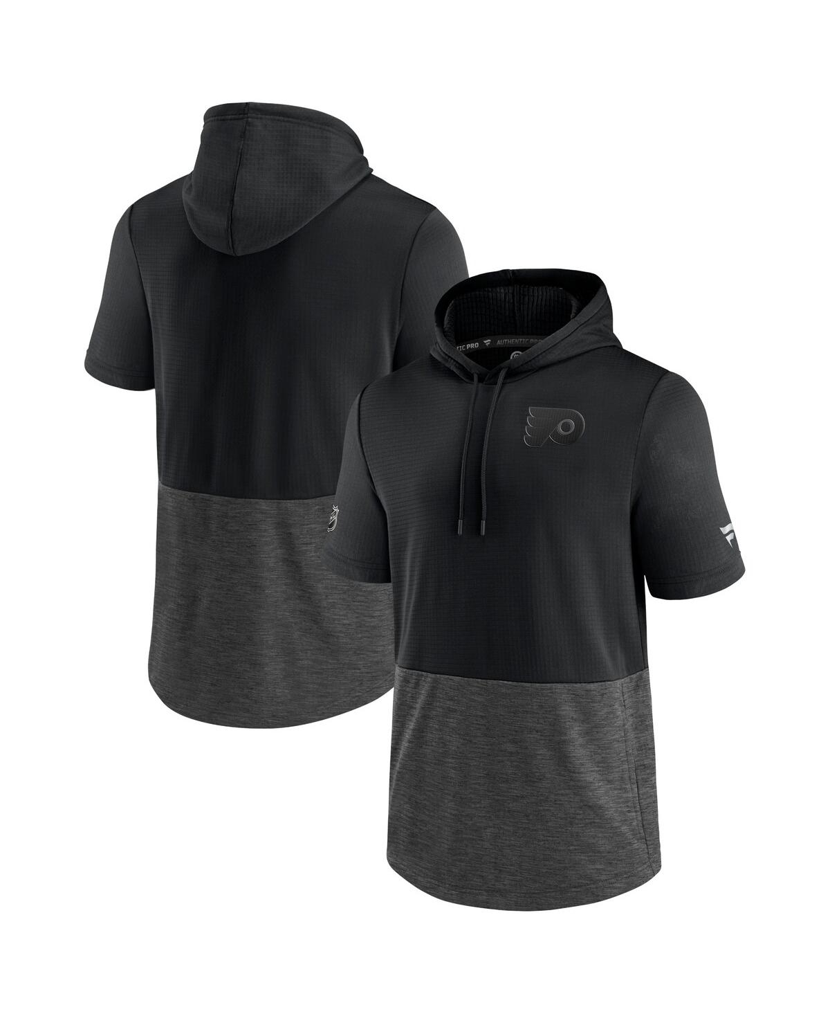 Men's FanaticsPhiladelphia Flyers Authentic Pro Travel and Training Short Sleeve Pullover Hoodie - Black