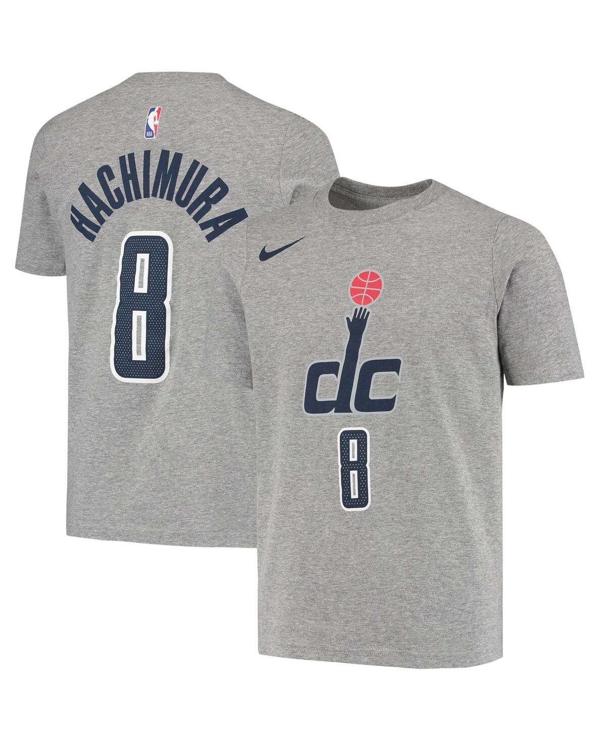 Shop Nike Big Boys  Rui Hachimura Heather Gray Washington Wizards 2020 City Edition Name And Number T-shir