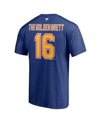 Men's Brett Hull Blue St. Louis Blues Authentic Stack Retired Player NickName and Number T-shirt