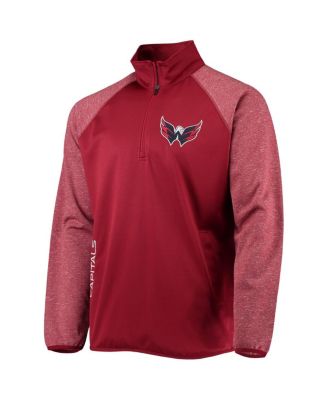 Men's Red Washington Capitals Transitional Raglan Half-Zip Top