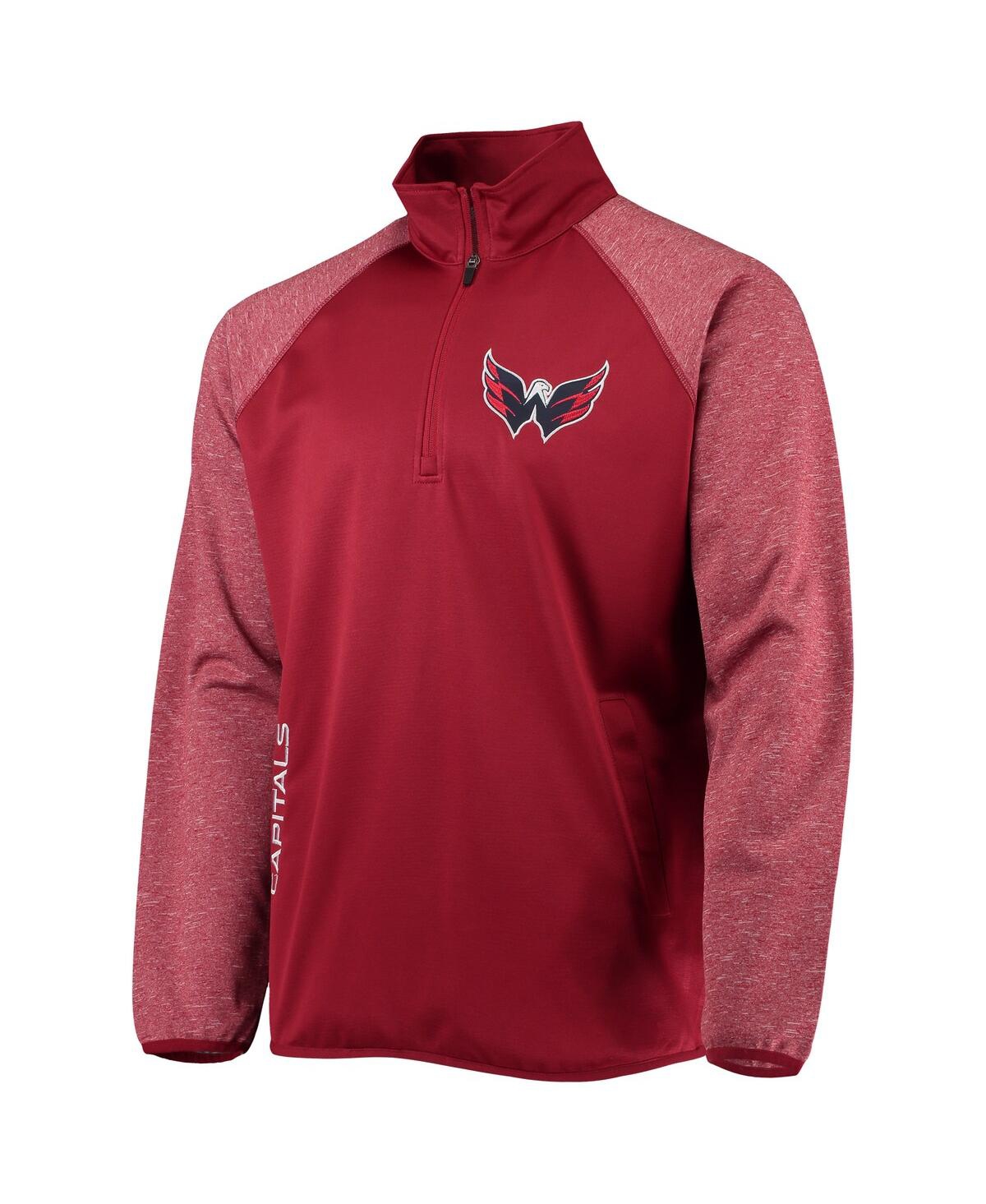 Shop Starter Men's  Red Washington Capitals Transitional Raglan Half-zip Top