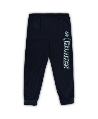 Men's Deep Sea Blue Seattle Kraken Big and Tall Pullover Hoodie and Joggers Sleep Set