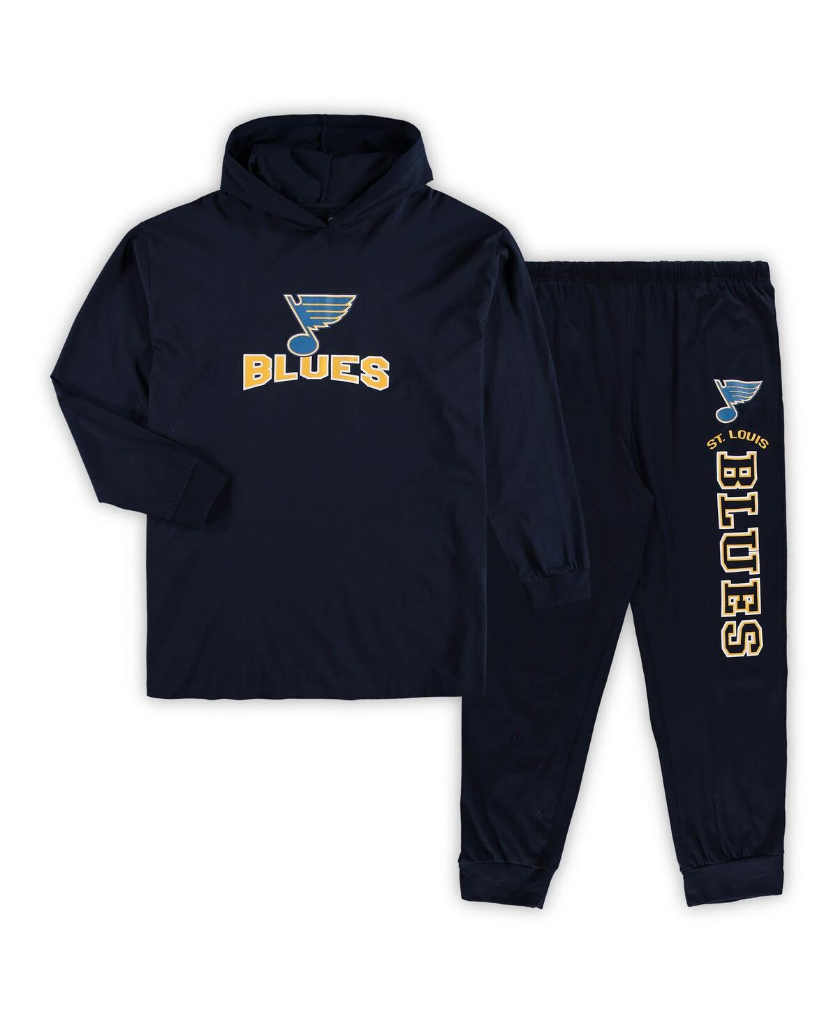 Concepts Sport Men's  Navy St. Louis Blues Big And Tall Pullover Hoodie And Joggers Sleep Set In Navy