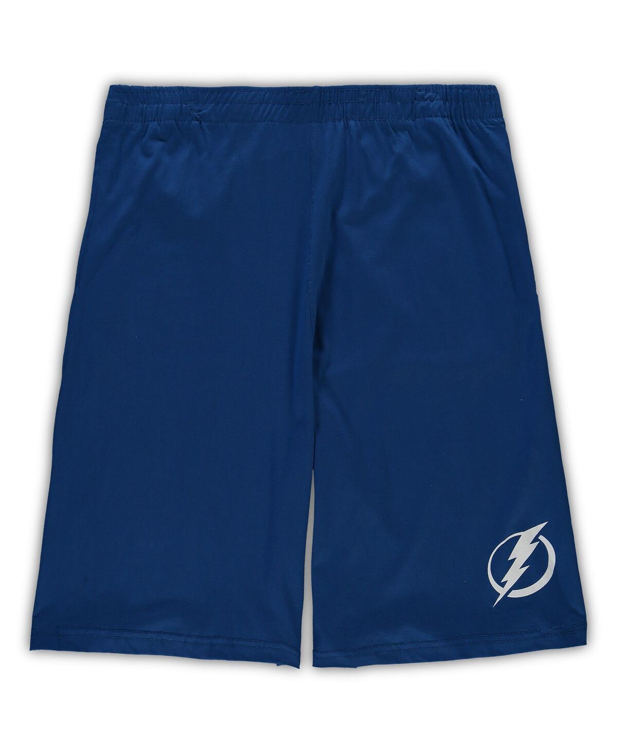 Concepts Sport Men's  Blue, Heathered Charcoal Tampa Bay Lightning Big And Tall T-shirt And Shorts Sl In Blue,heathered Charcoal