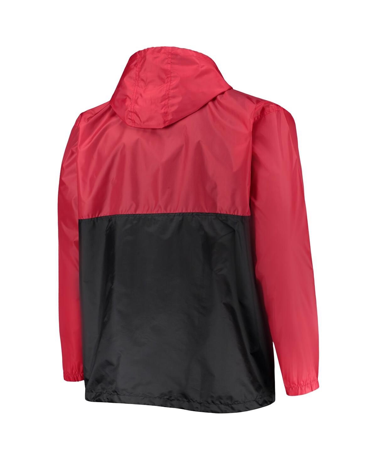 Profile Men's Red Chicago Blackhawks Big And Tall Anorak Half-zip Pullover Hoodie In Red