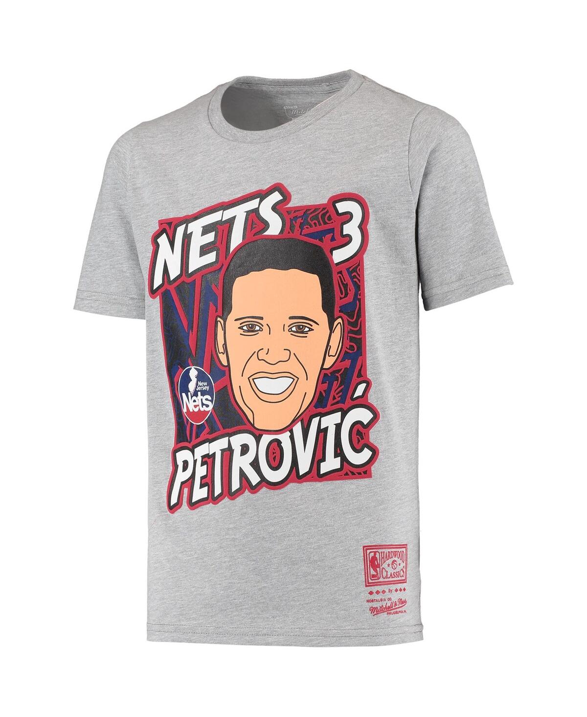 Mitchell & Ness Youth  Drazen Petrovic Heathered Gray New Jersey Nets Hardwood Classics King Of The C In Heathered Gray