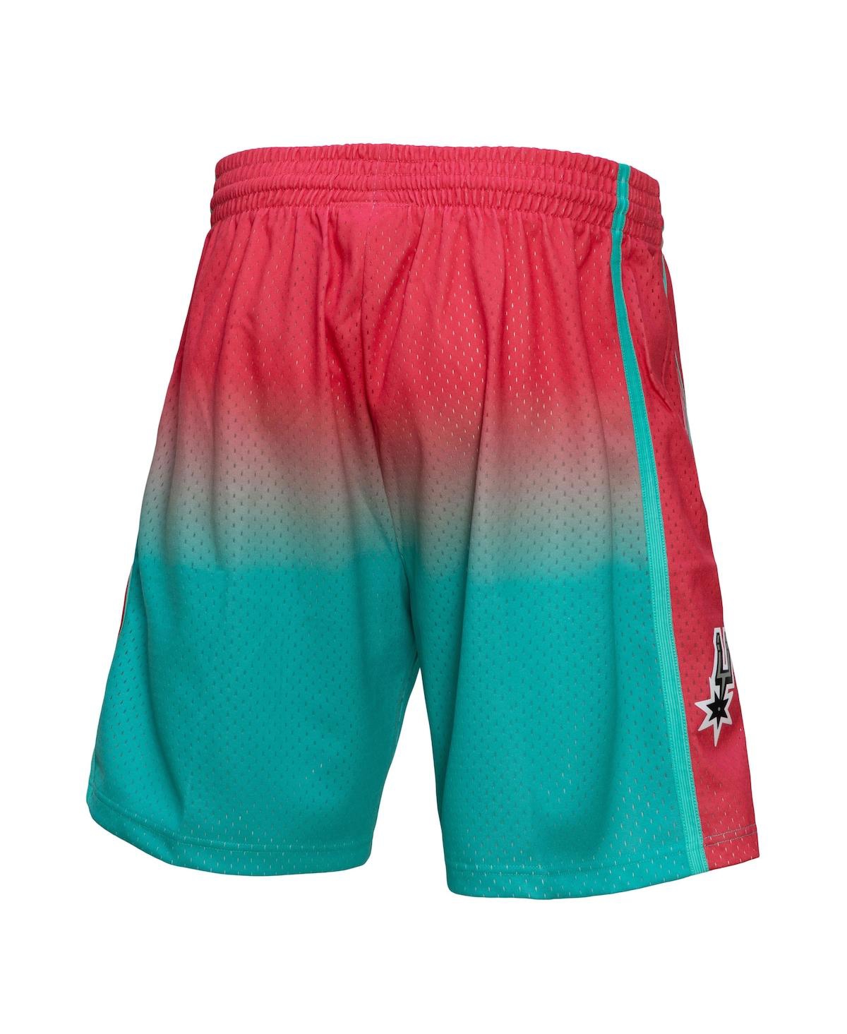 Men's Mitchell & Nessand Teal San Antonio Spurs 1998/99 Hardwood Classics Fadeaway Reload 3.0 Swingman Shorts - Pink, Teal