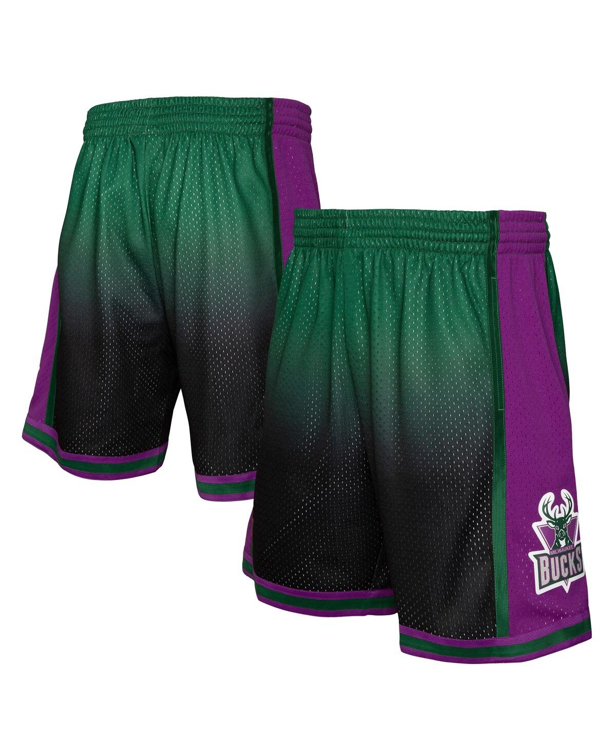 Mitchell & Ness Men's  Green And Black Milwaukee Bucks 1996/97 Hardwood Classics Fadeaway Reload 3.0 In Green,black