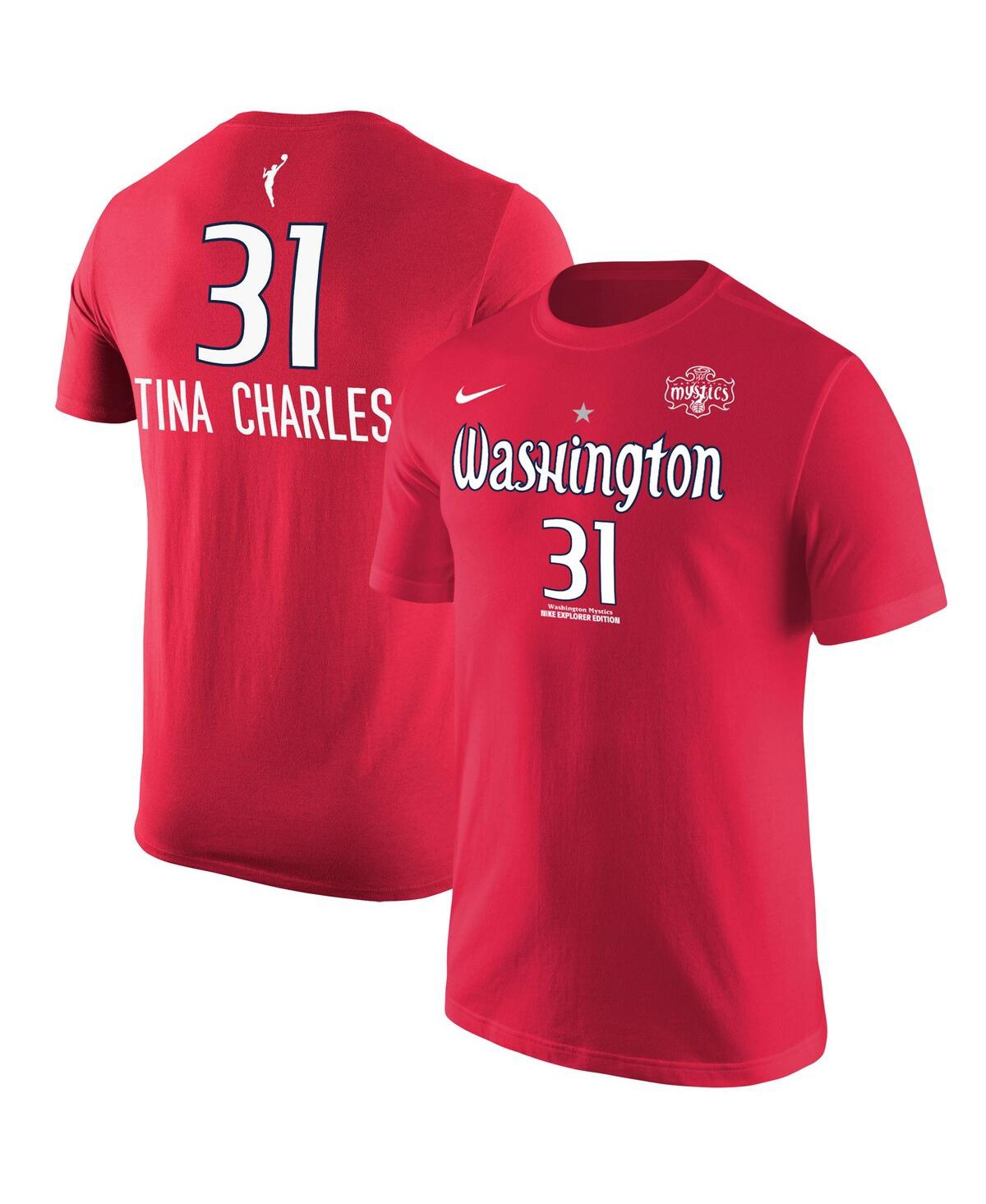 Nike Men's  Tina Charles Red Washington Mystics Explorer Edition Name Number T-shirt In Red