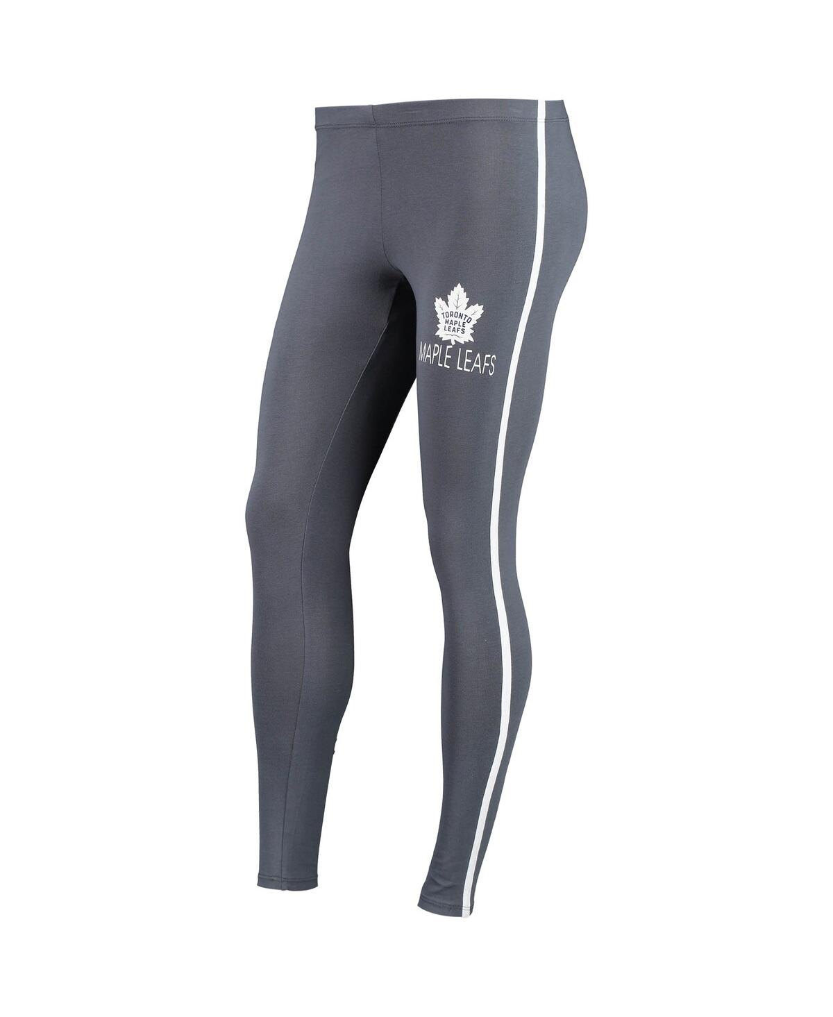 Shop Concepts Sport Women's  White, Charcoal Toronto Maple Leafs Sonata T-shirt And Leggings Set In White,charcoal