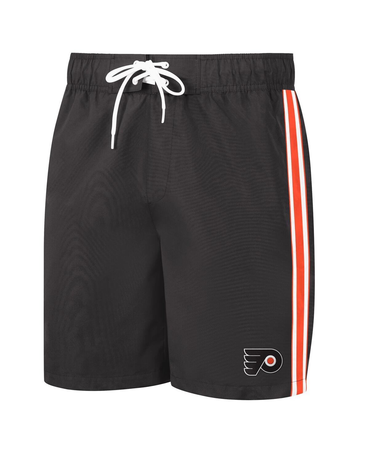 Shop G-iii Sports By Carl Banks Men's  Black And Orange Philadelphia Flyers Sand Beach Swim Shorts In Black,orange