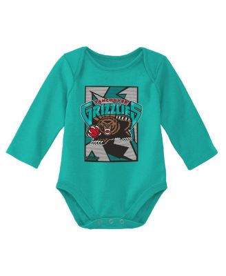 Infant Boys and Girls Black, Turquoise Vancouver Grizzlies Hardwood Classics Bodysuits and Cuffed Knit Hat Set