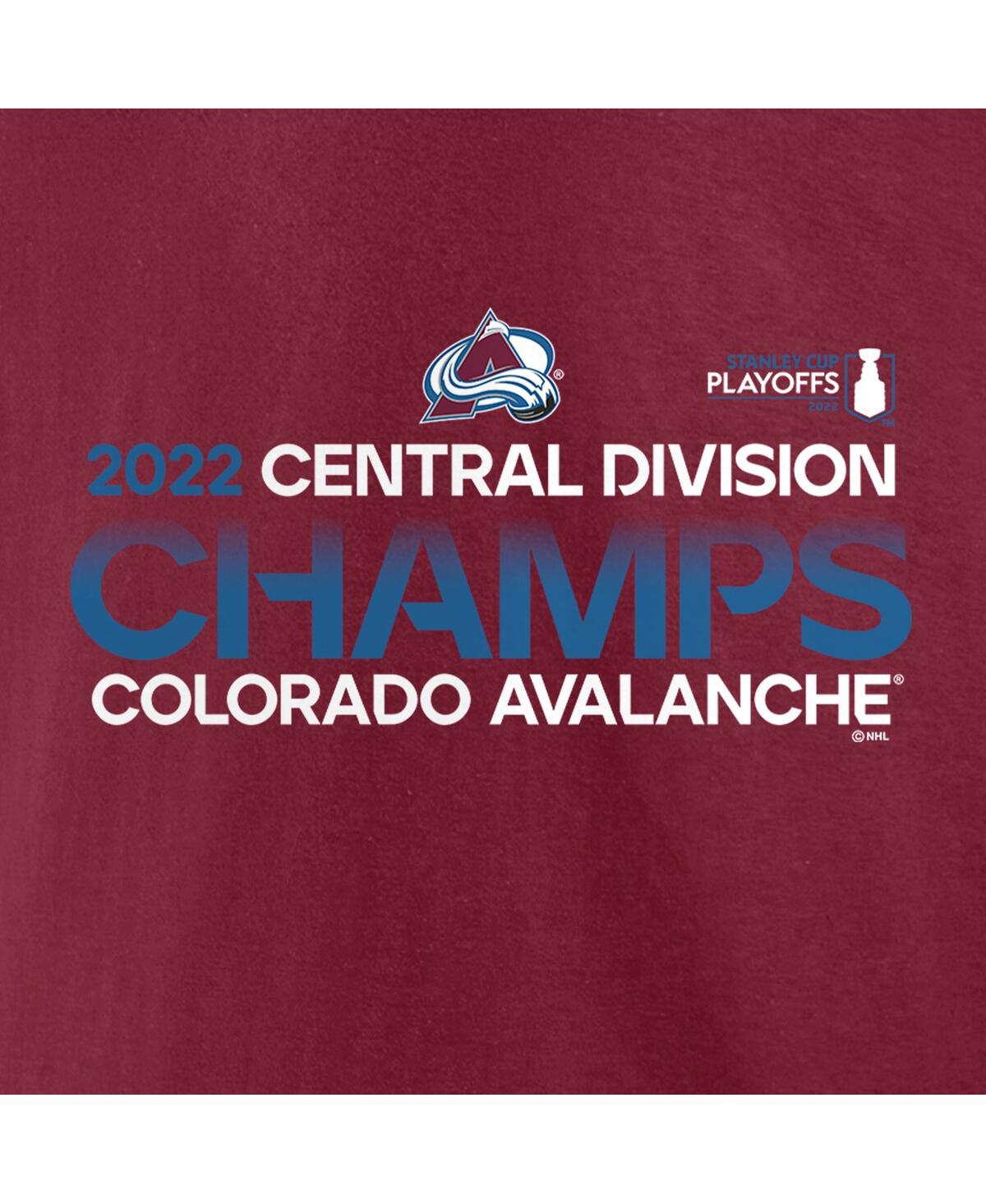 Shop Fanatics Men's  Burgundy Colorado Avalanche 2022 Central Division Champions T-shirt
