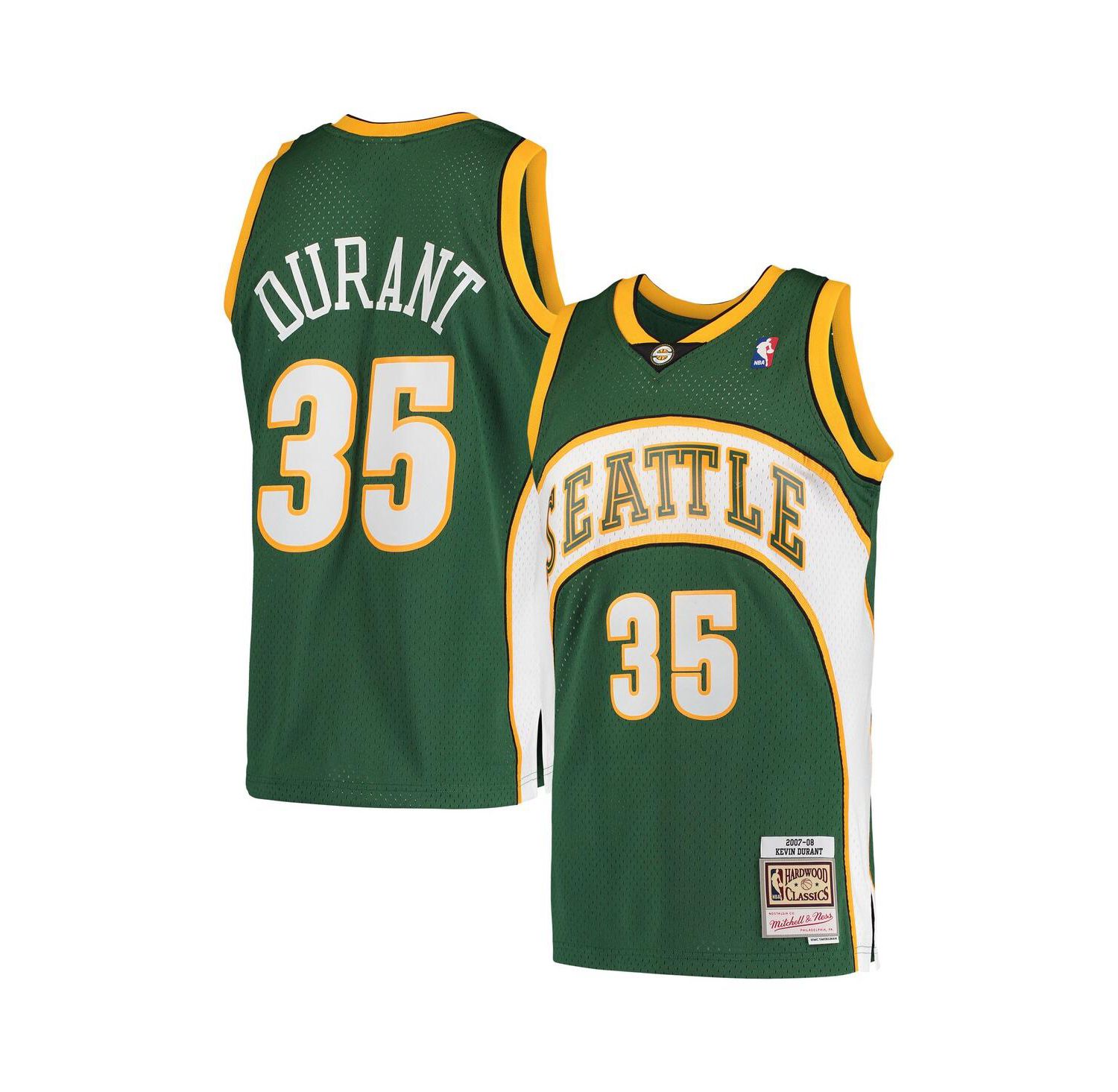 Men's Kevin Durant Green Seattle SuperSonics Hardwood Classics 2007-08 Swingman Jersey