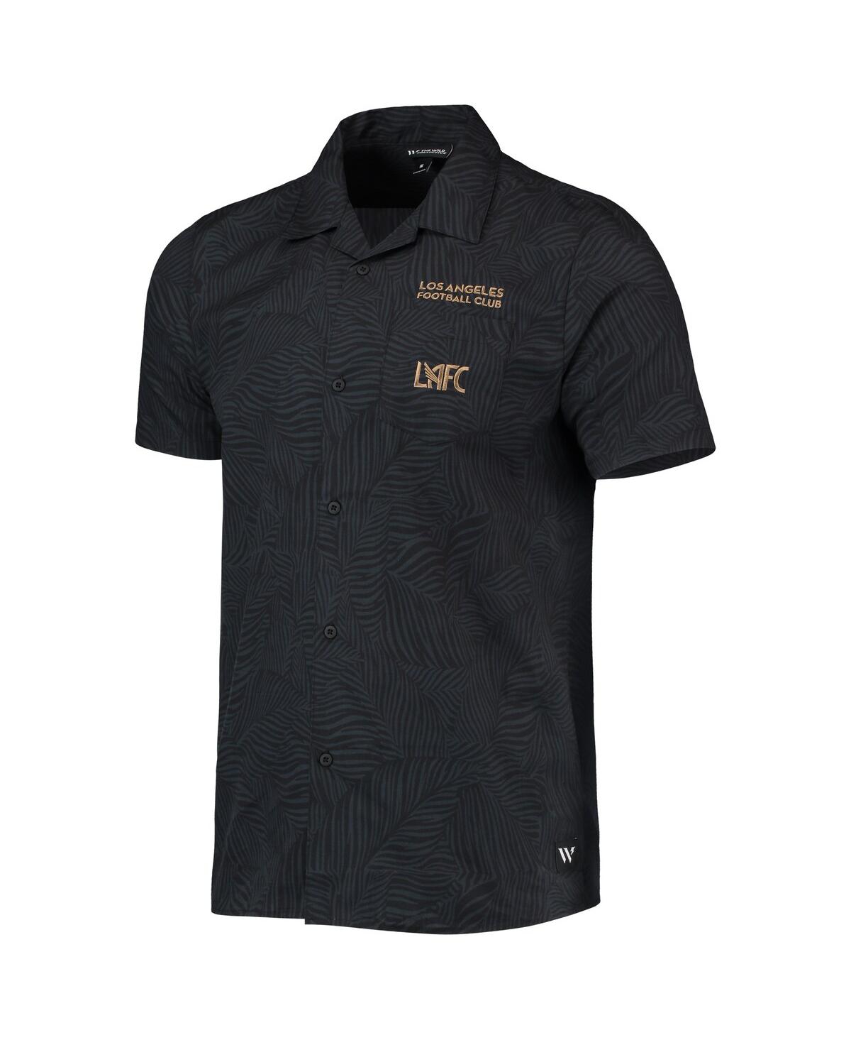 Shop The Wild Collective Men's  Black Lafc Abstract Palm Button-up Shirts