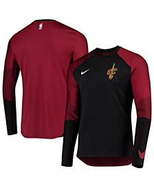 Men's Black and Wine Cleveland Cavaliers Hyper Elite Performance Long Sleeve Shooting T-shirt