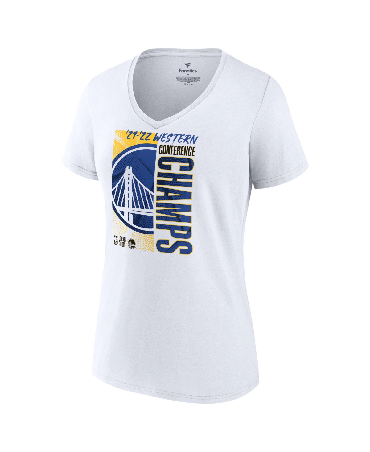 Women's FanaticsGolden State Warriors 2022 Western Conference Champions Locker Room V-Neck T-Shirt - White