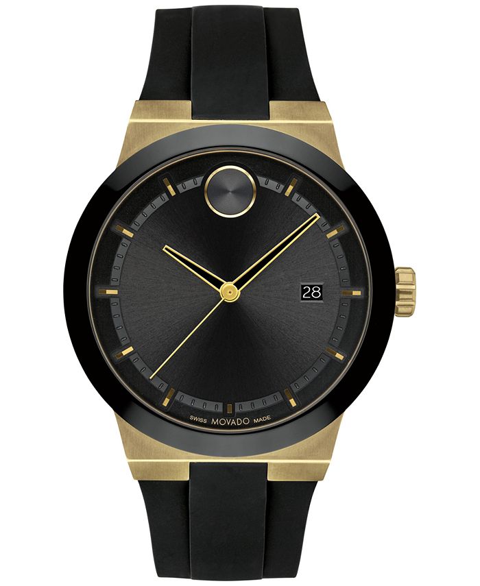 Movado - Men's Swiss Bold Black Silicone Strap Watch 42mm
