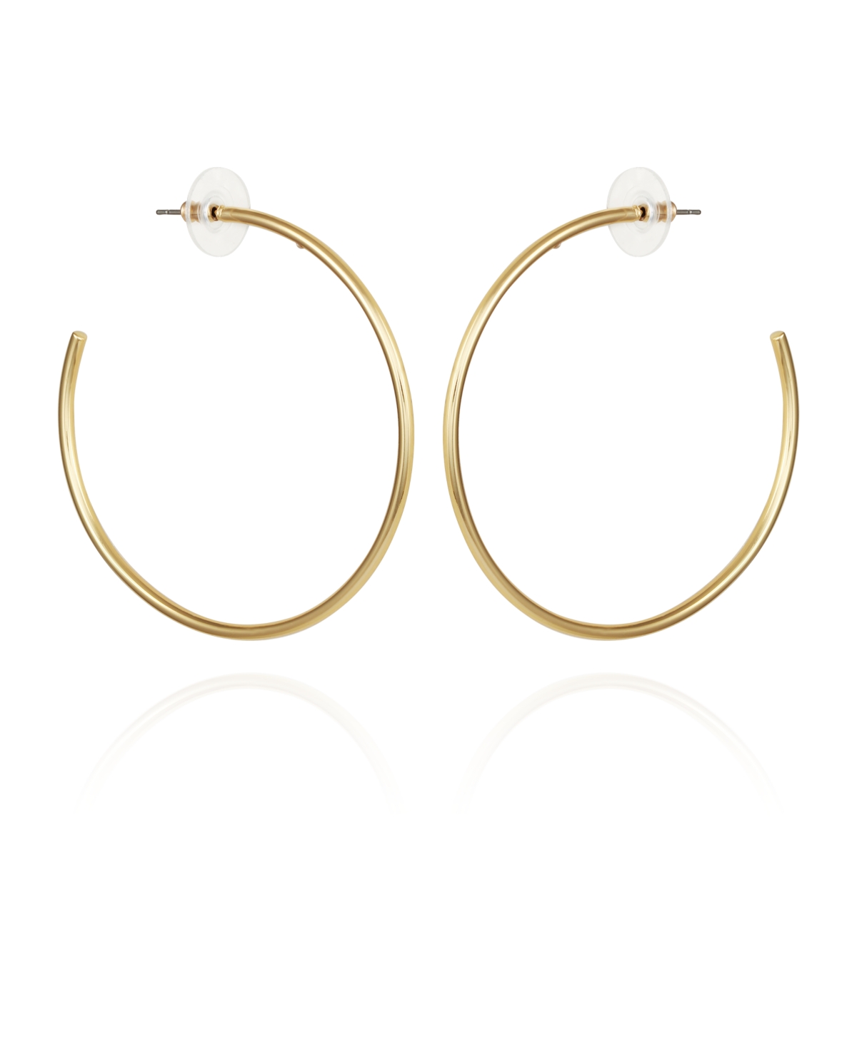 Shop Vince Camuto Open Hoop Earrings In Gold-tone
