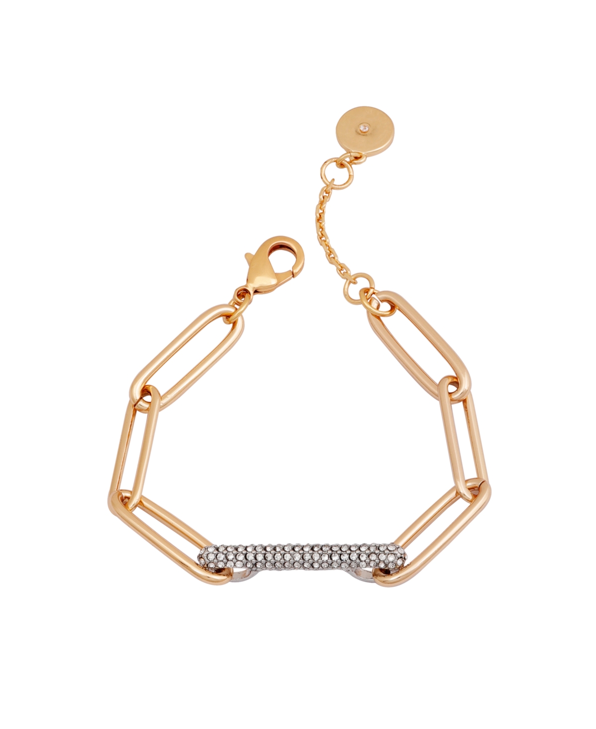 Shop Vince Camuto Gold-tone Pave Bar Paper Link Bracelet