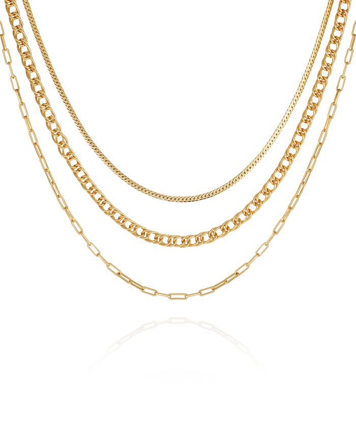 Vince Camuto Gold-Tone Multi Layered Chain Necklace - Macy's