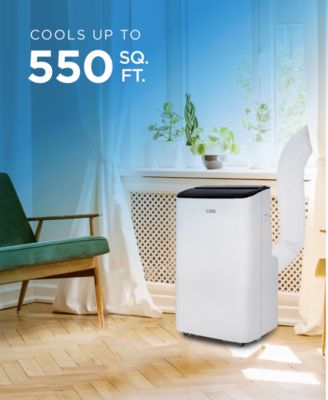 Portable Air Conditioner 12,000 BTU Air Conditioner Unit with Dehumidifier & Fan, AC Unit Cools up to 550 Square Feet, Indoor Air Conditioner with 2 Remote Controls, White