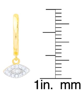 2-Pc. Set Diamond Evil Eye & Hamsa Hand Dangle Hoop Earrings (1/6 ct. t.w.) in 14k Gold-Plated Sterling Silver