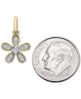 Diamond Flower Charm Pendant (1/20 ct. t.w.) in 10k Gold, Created for Macy's